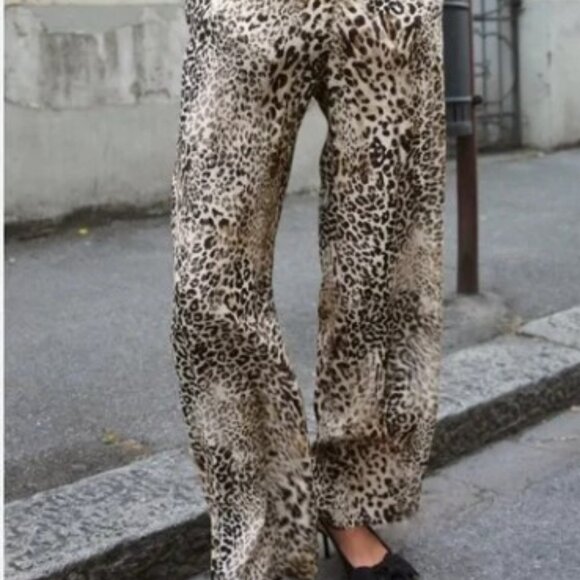 ZARA: Animal Print Straight Leg Pant - Picture 2 of 2